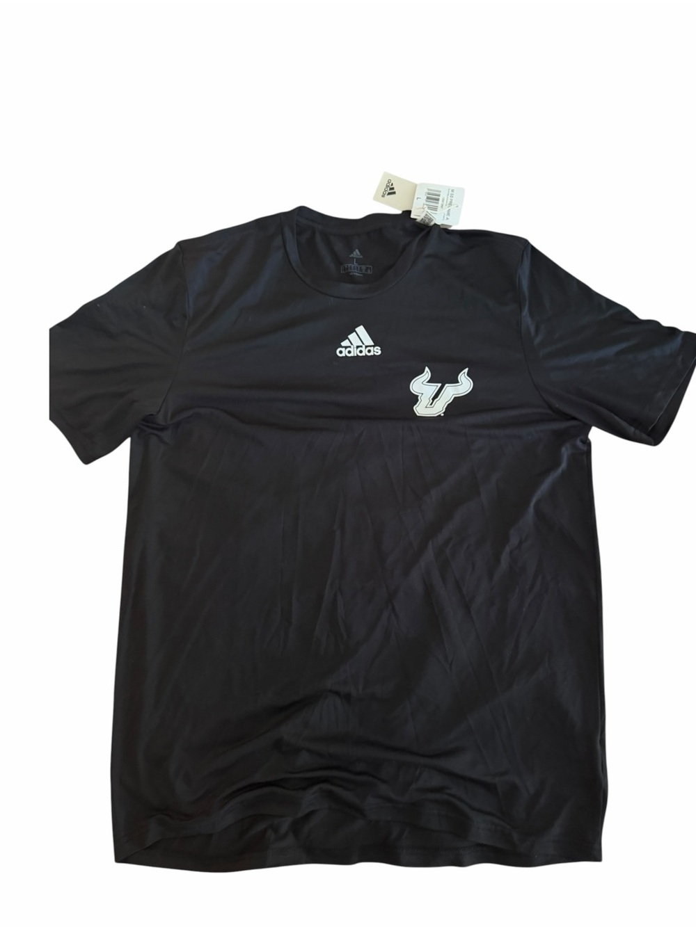 USF NWT adidas Black USF Bulls Short Sleeve Performance Tee dry fit